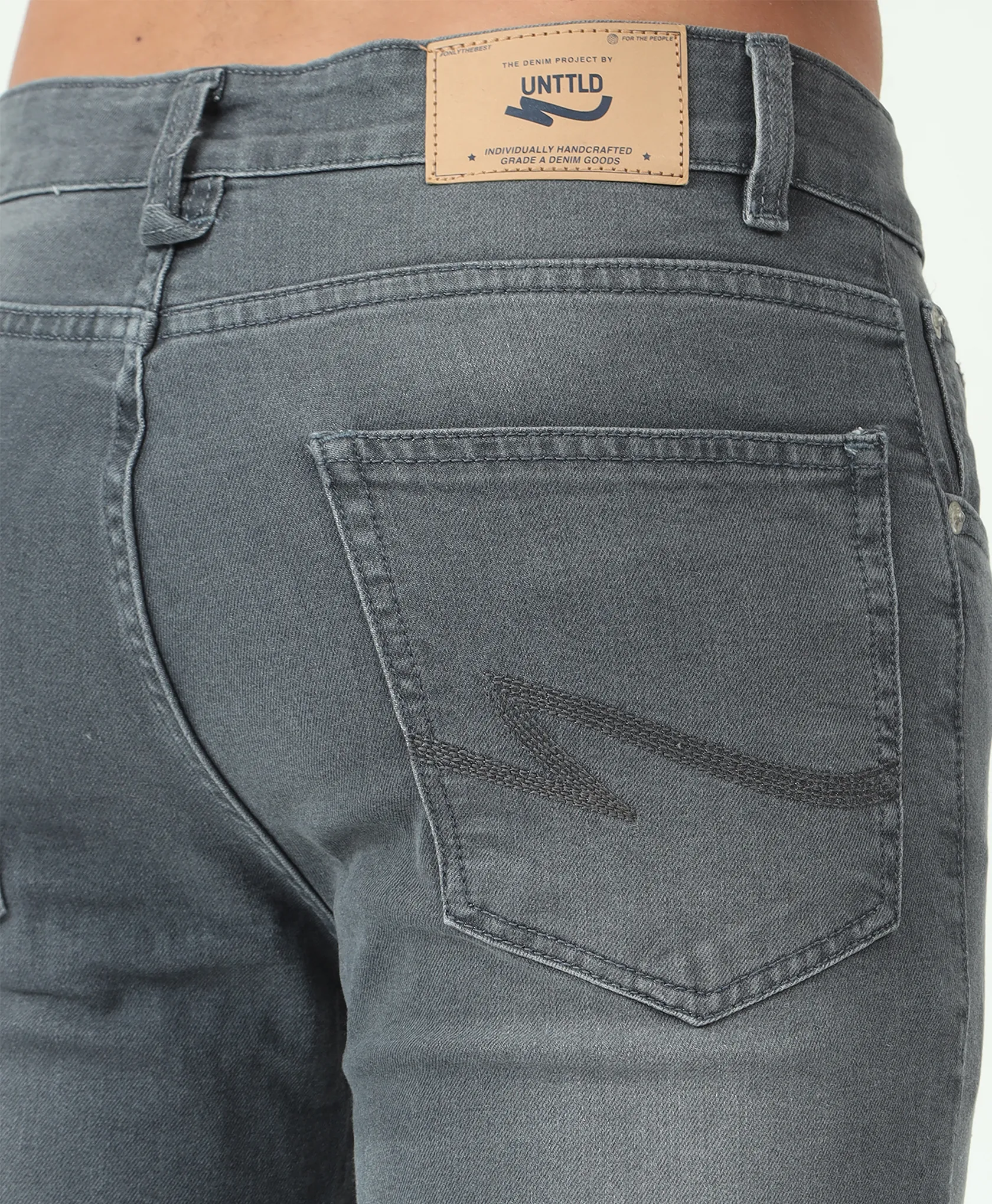 Distressed Grey Slim-fit Jeans