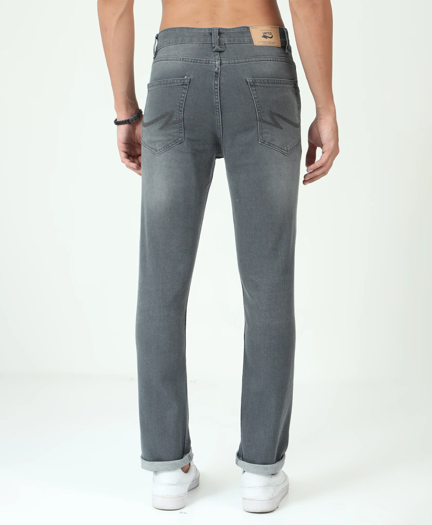Distressed Grey Slim-fit Jeans