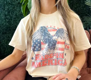 Distressed Made In America Bald Eagle T-Shirt