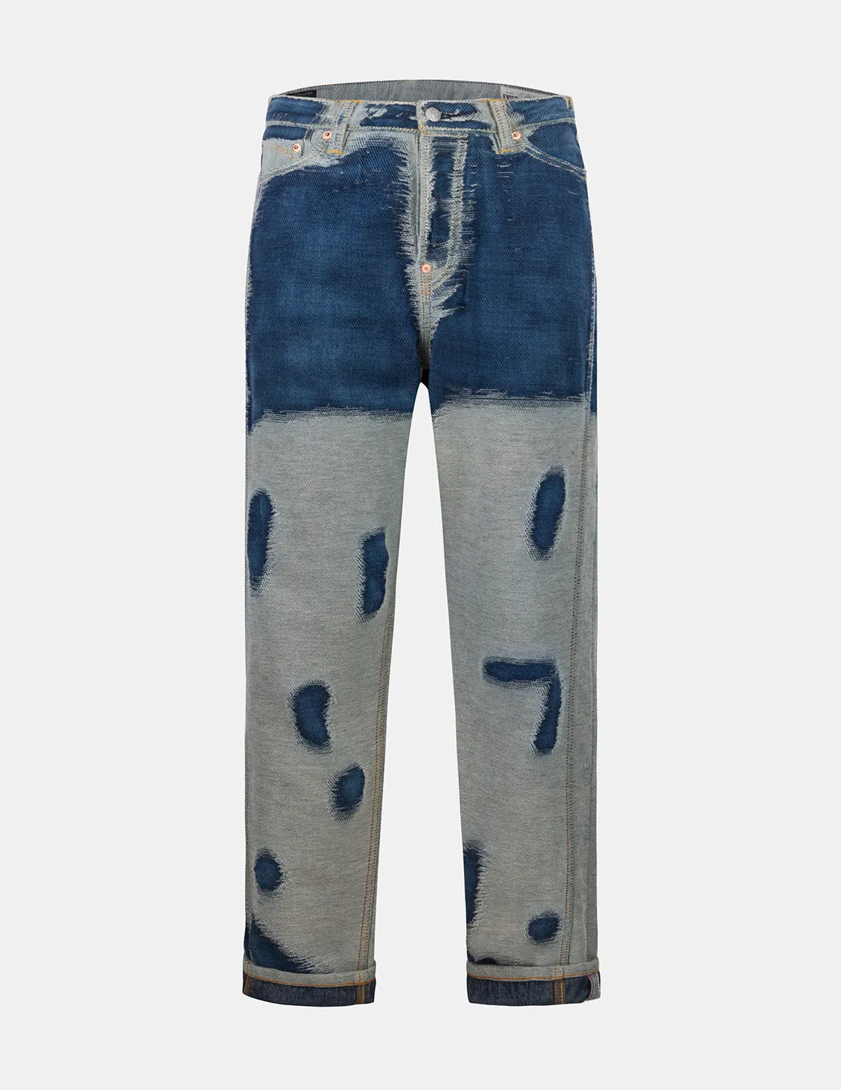 Distressed Seagull Embroidery Fashion Fit Denim Jeans