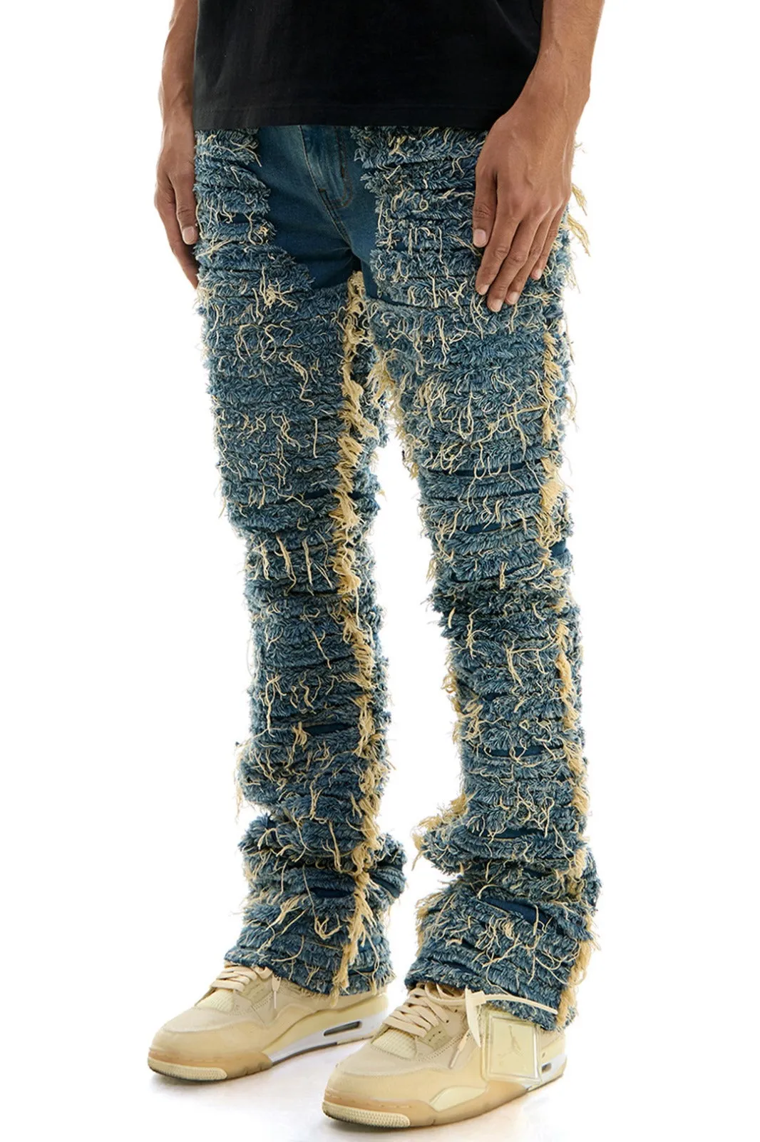 Distressed Skinny Flare Jeans - Skinny Flare Jeans