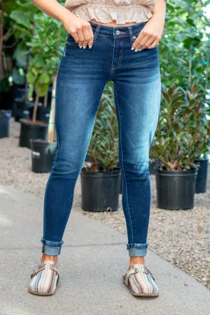 Dixie Mid Rise Cuffed Hem Skinny Regular & Plus Sizes