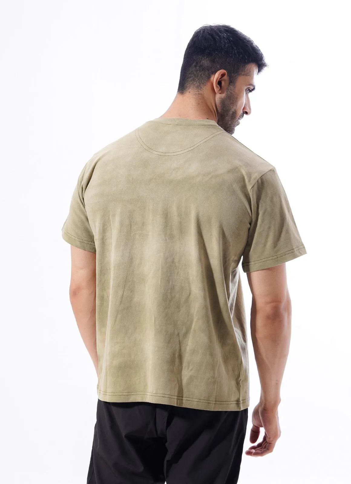 Drippy Acid Wash Tshirt - Green