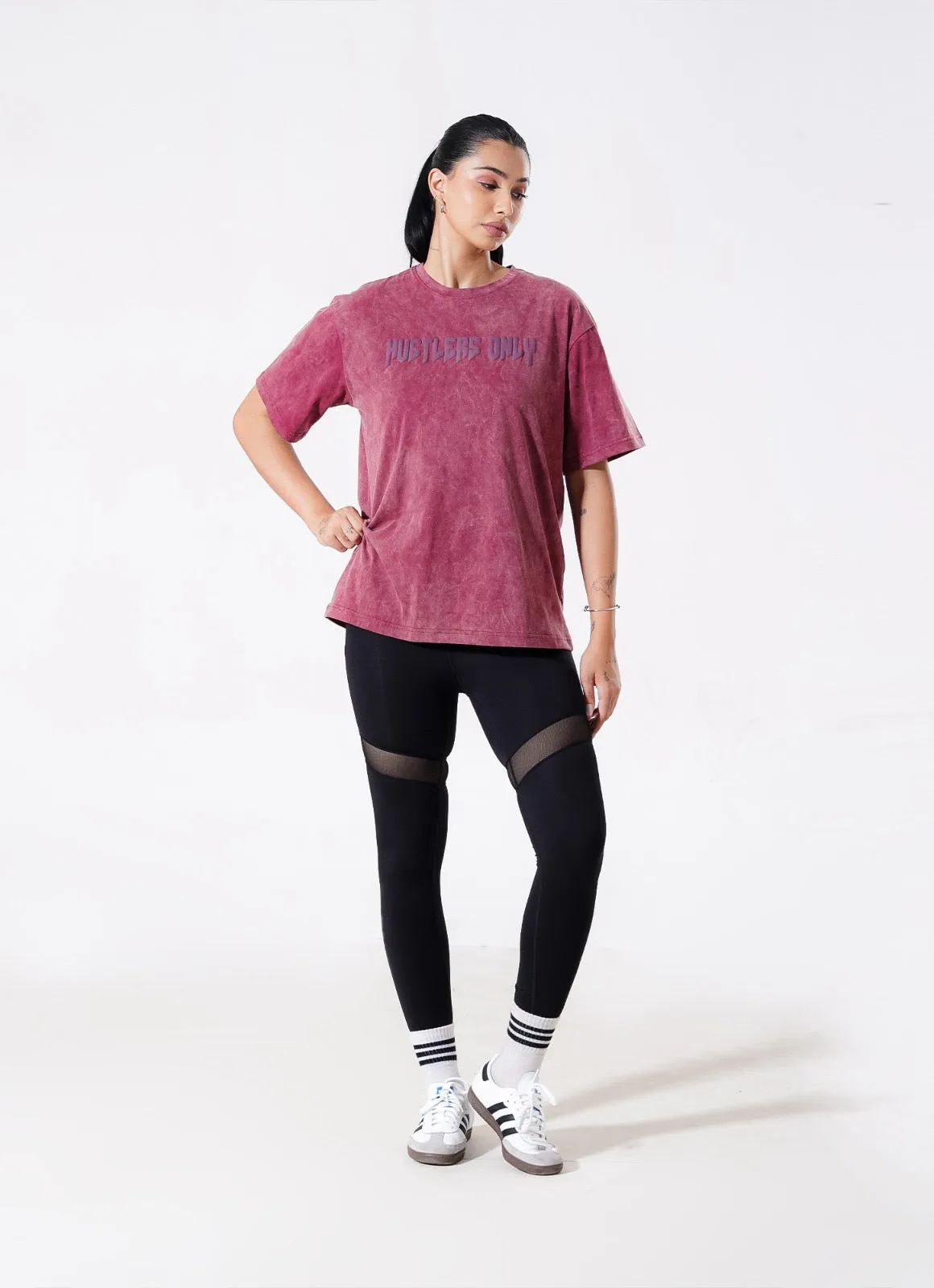 Drippy Acid Wash Tshirt - Maroon