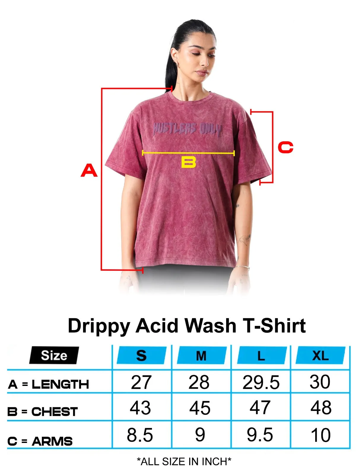 Drippy Acid Wash Tshirt - Maroon