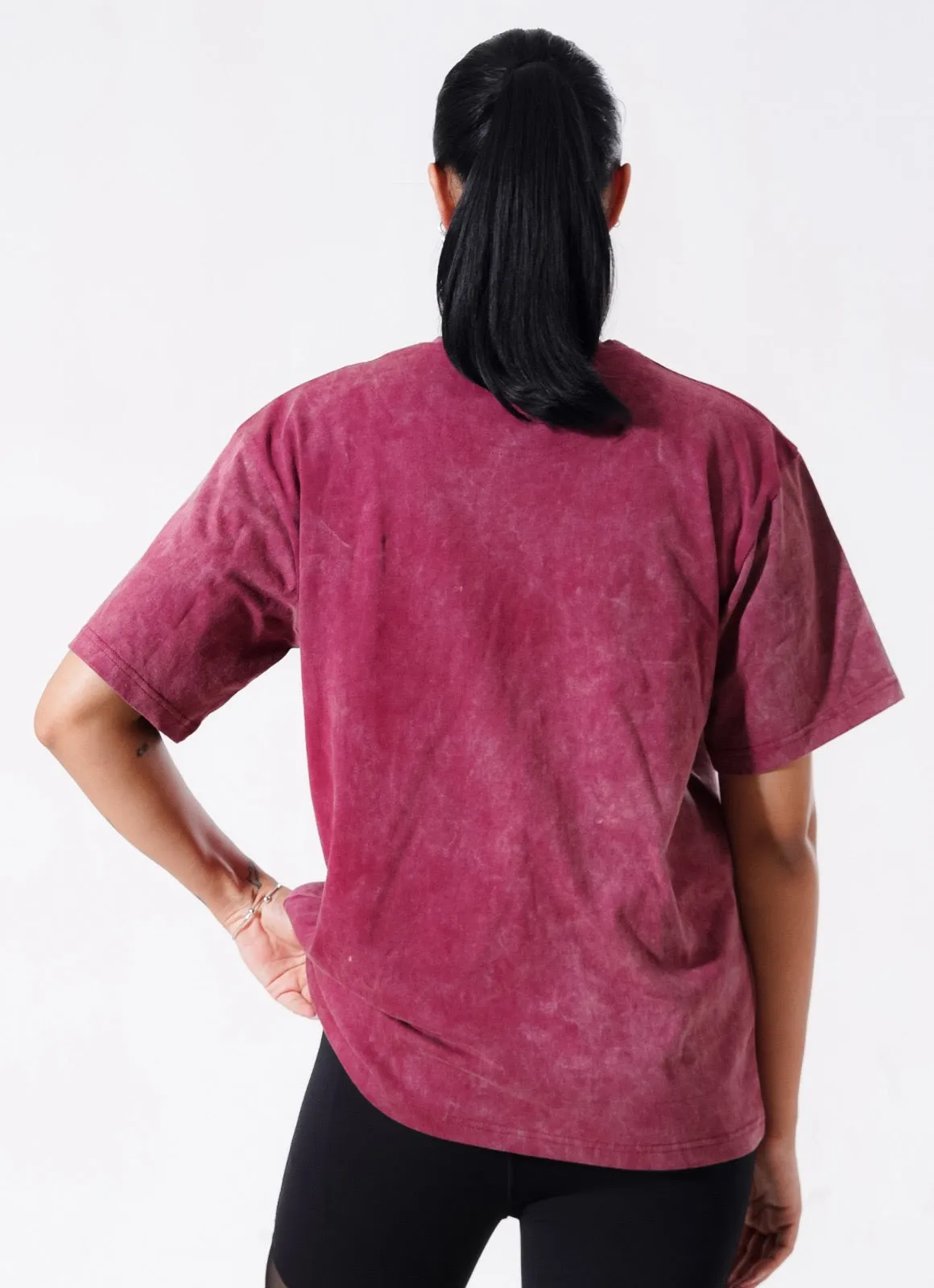 Drippy Acid Wash Tshirt - Maroon