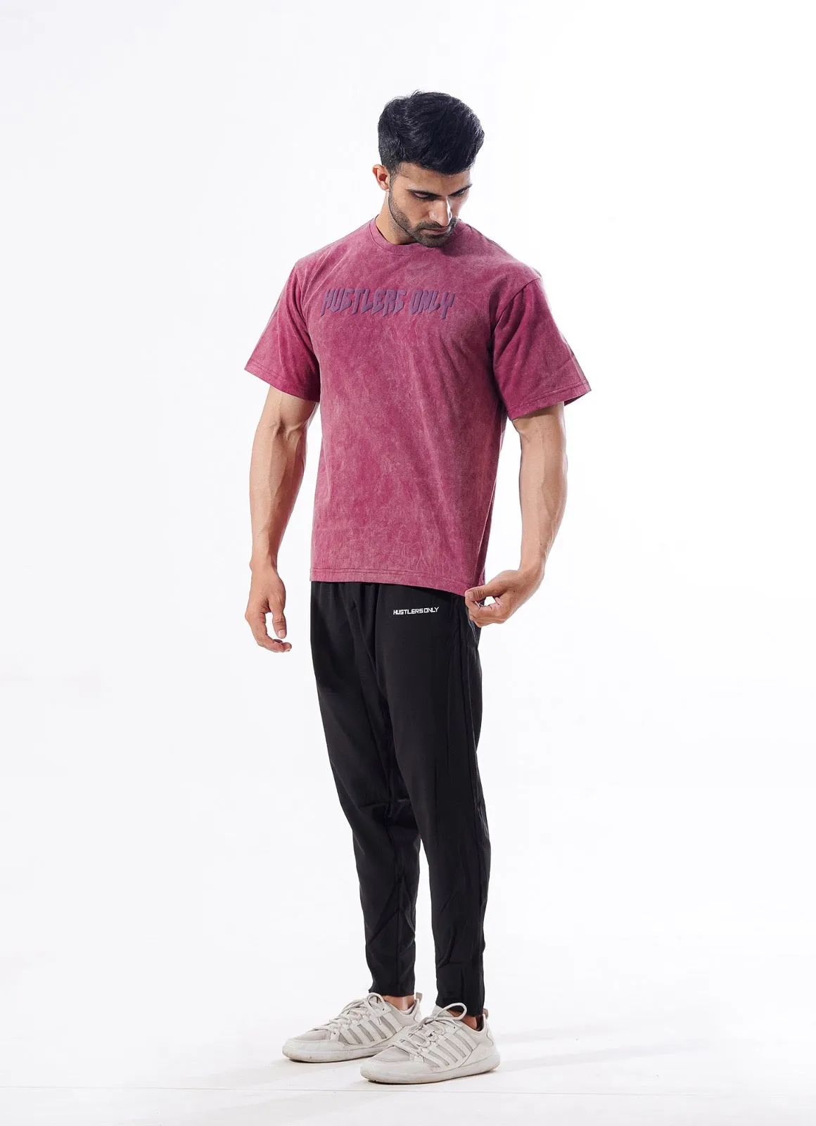 Drippy Acid Wash Tshirt - Maroon