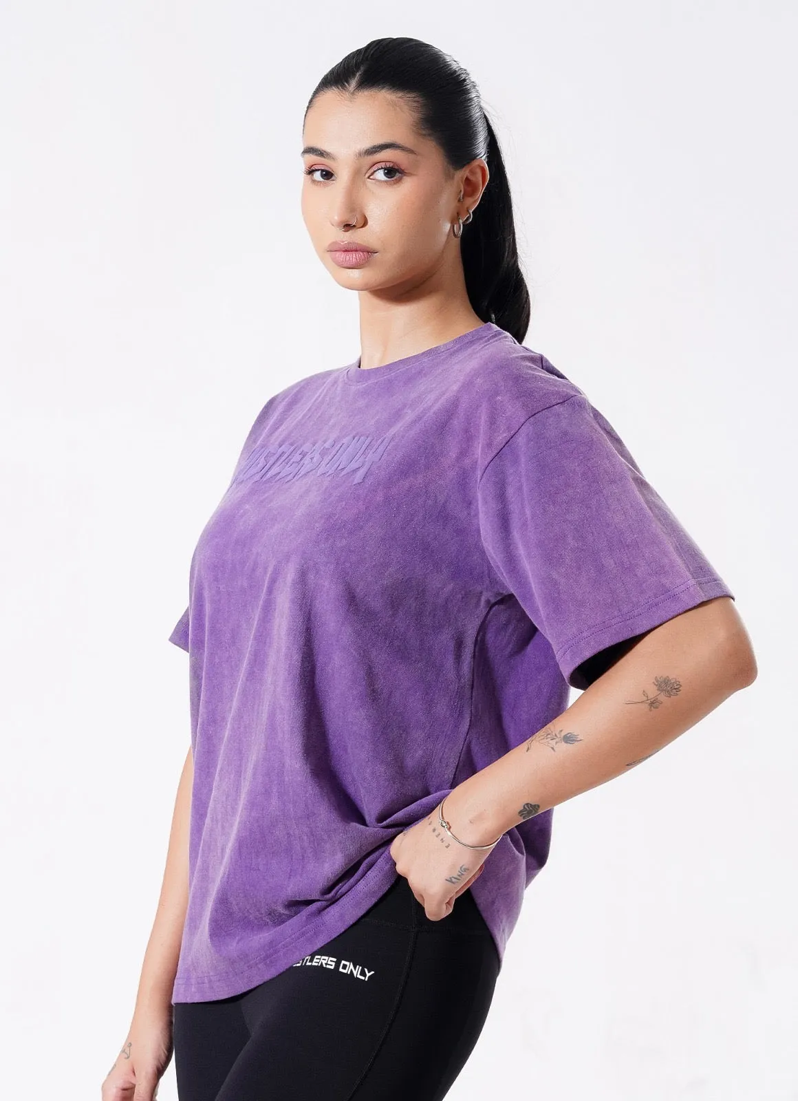 Drippy Acid Wash Tshirt - Purple