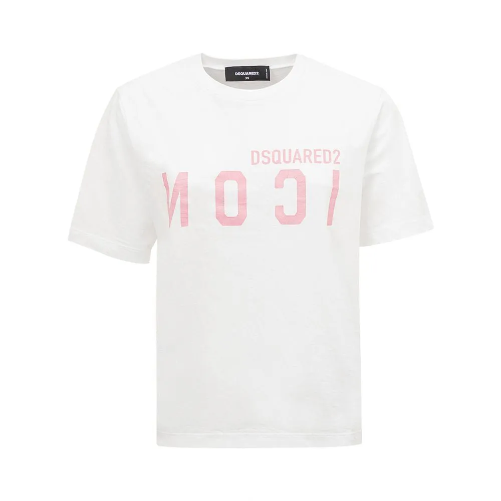 Dsquared² Elegant Cotton Tee For Stylish White Women