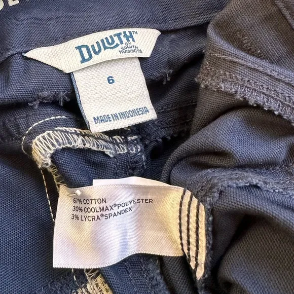 Duluth Trading Co DTC Women's DuluthFlex Fire Hose COOLMAX 11&quot; Shorts Navy Siz 6