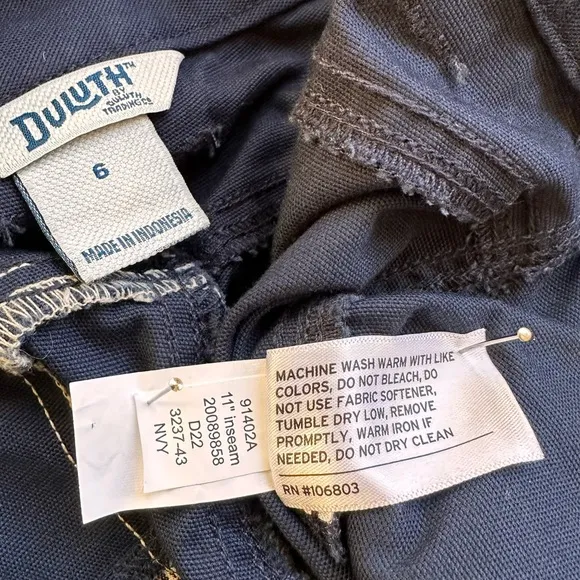Duluth Trading Co DTC Women's DuluthFlex Fire Hose COOLMAX 11&quot; Shorts Navy Siz 6