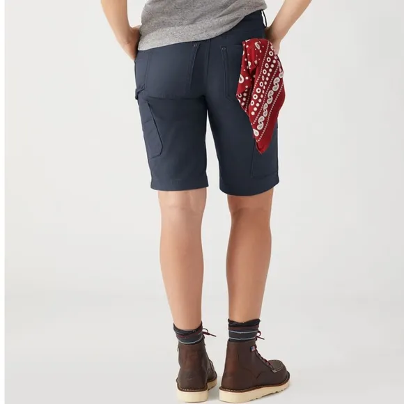 Duluth Trading Co DTC Women's DuluthFlex Fire Hose COOLMAX 11&quot; Shorts Navy Siz 6