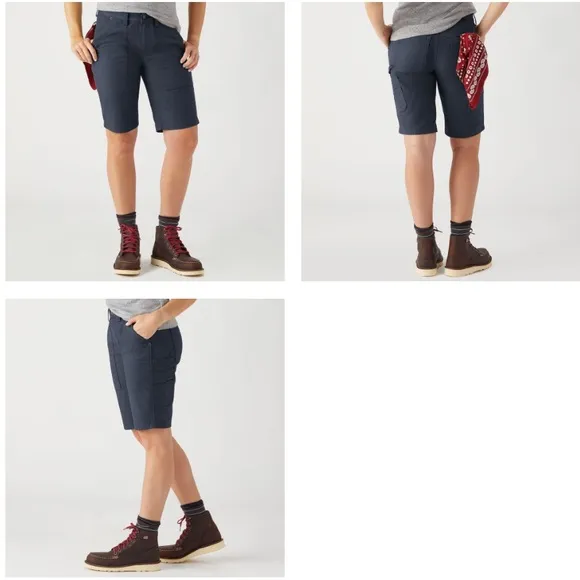 Duluth Trading Co DTC Women's DuluthFlex Fire Hose COOLMAX 11&quot; Shorts Navy Siz 6