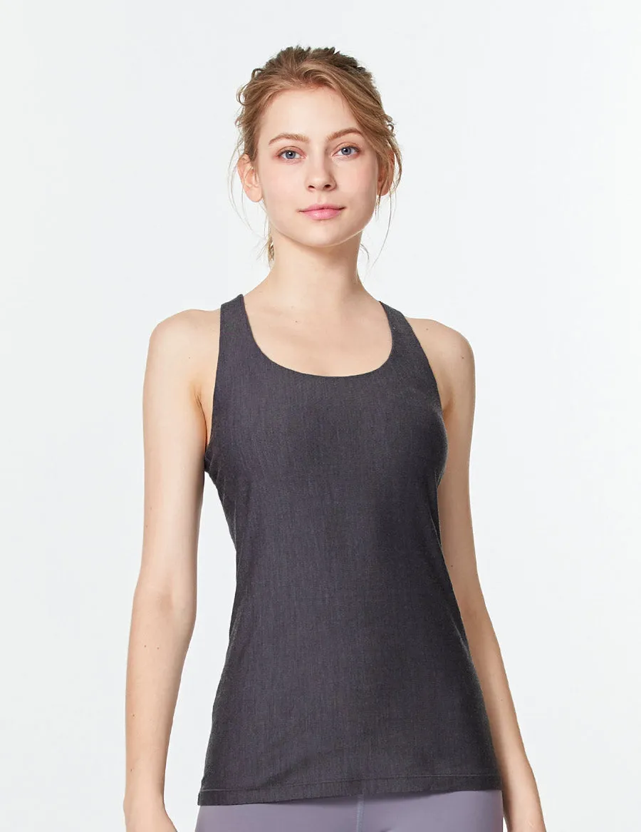 easyoga LA-VEDA Lattices Tank - J03 Jeans Black