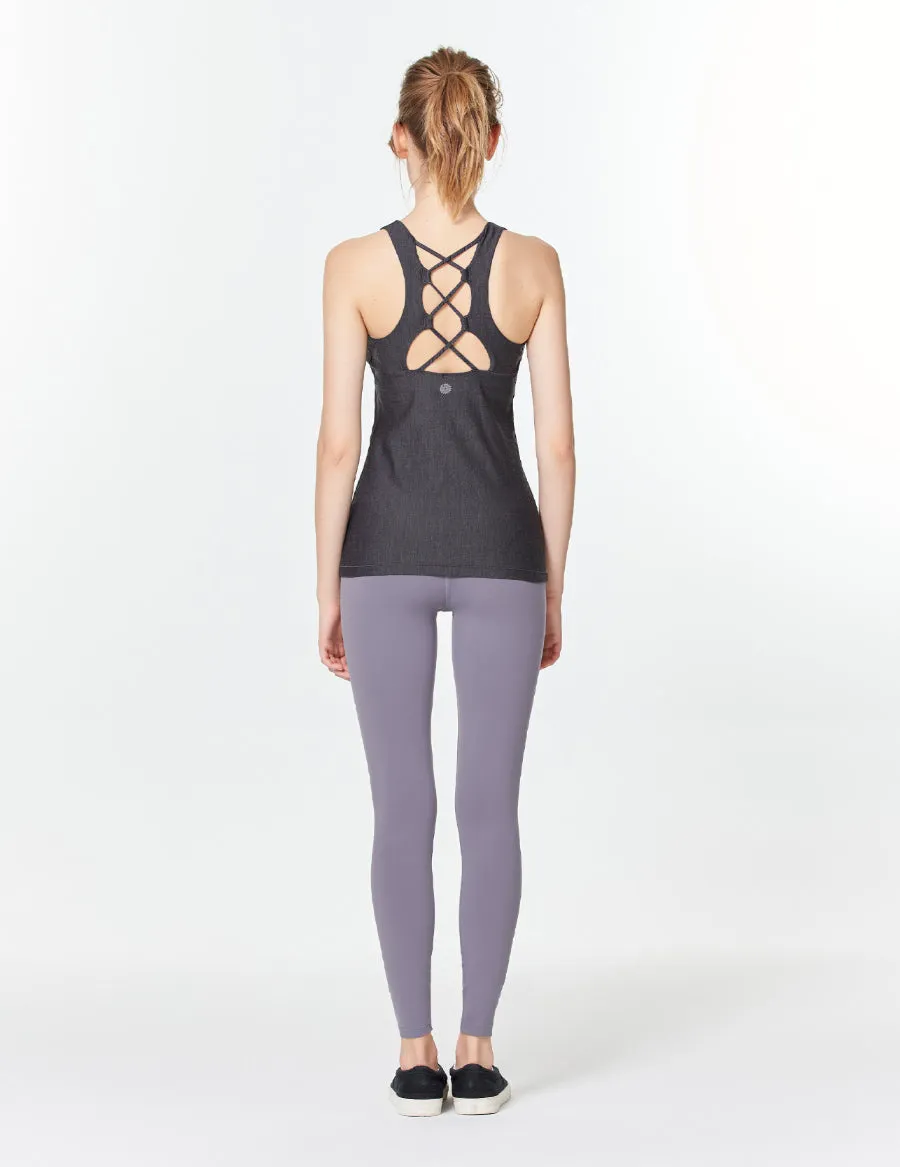 easyoga LA-VEDA Lattices Tank - J03 Jeans Black