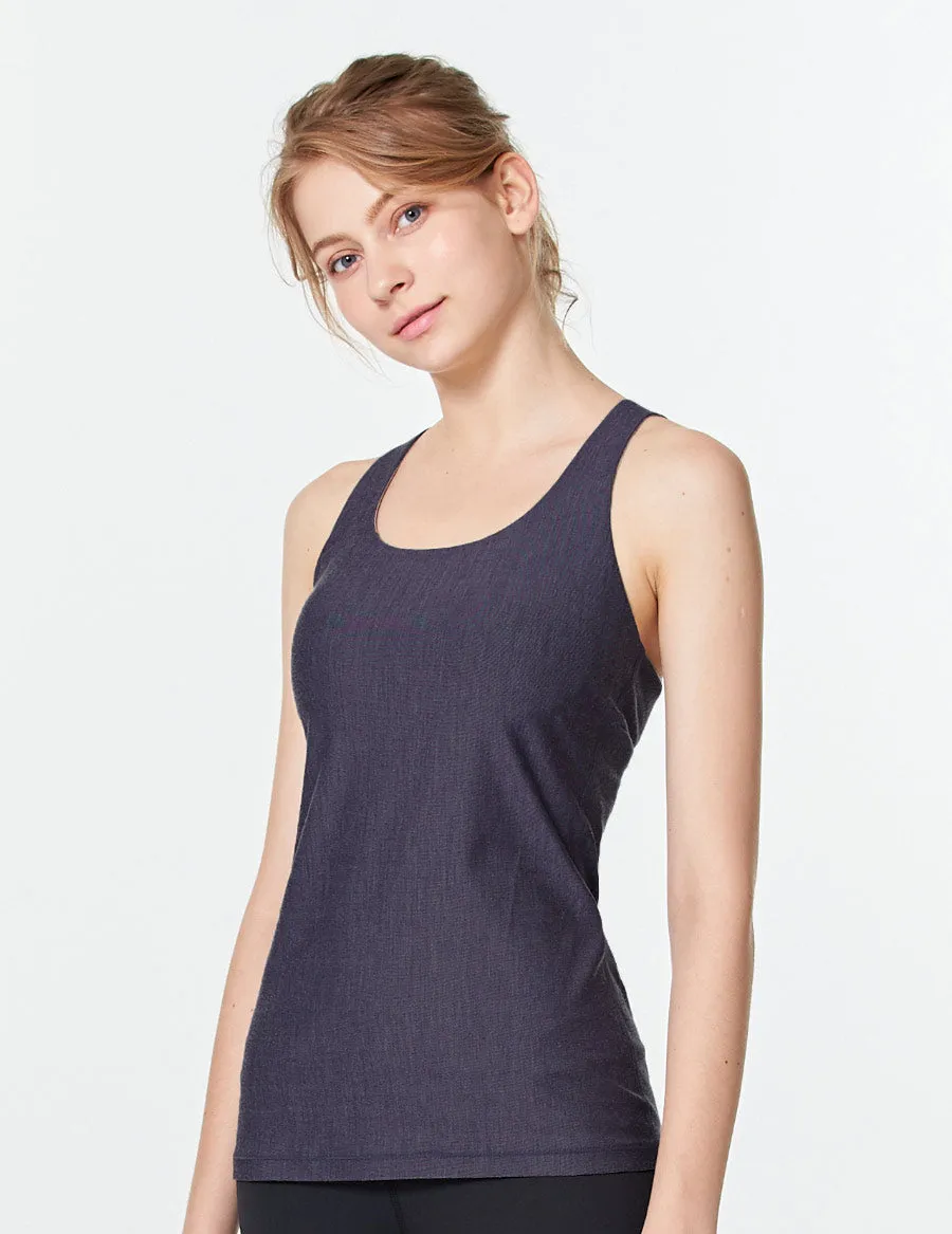 easyoga LA-VEDA Lattices Tank - J05 Jeans Blue