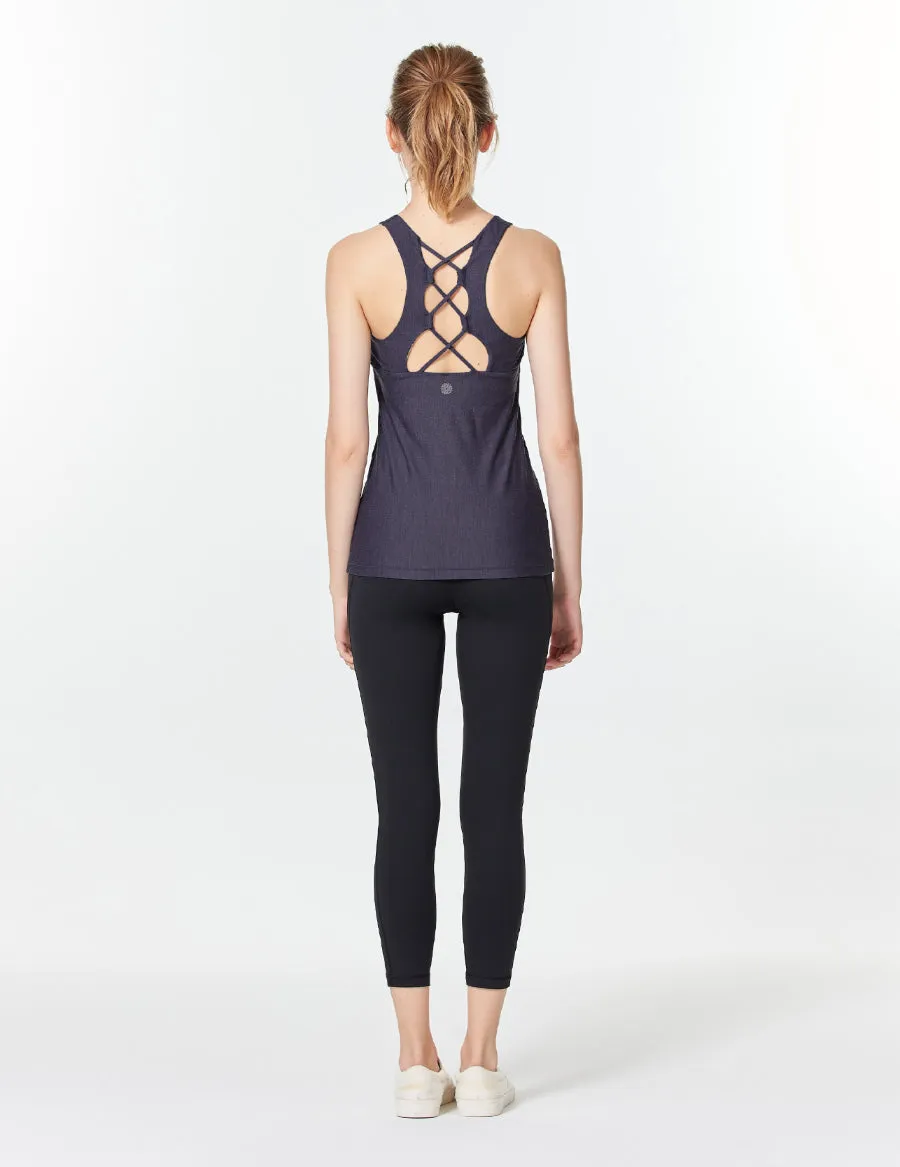 easyoga LA-VEDA Lattices Tank - J05 Jeans Blue