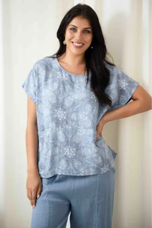 Eden Boxy Top | Jeans Blue