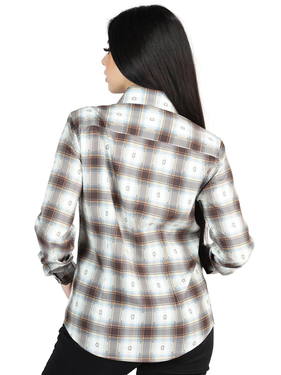 El General Womens Casual Long-Sleeve Shirt (Brown/Sand)