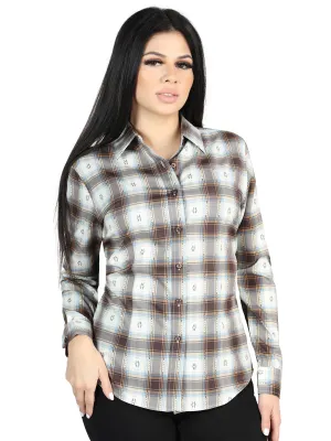 El General Womens Casual Long-Sleeve Shirt (Brown/Sand)
