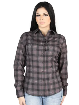 El General Womens Casual Long-Sleeve Shirt (Moka/Olive)