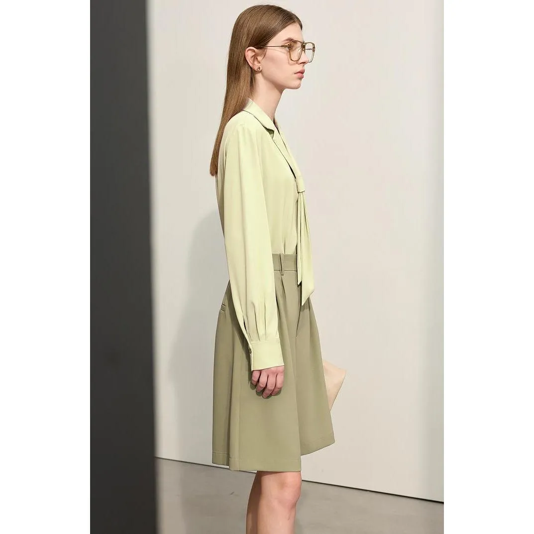 Elegant Wide-Leg Shirred Shorts for Women