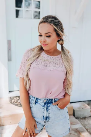 Eloise Lace Blouse - Blush