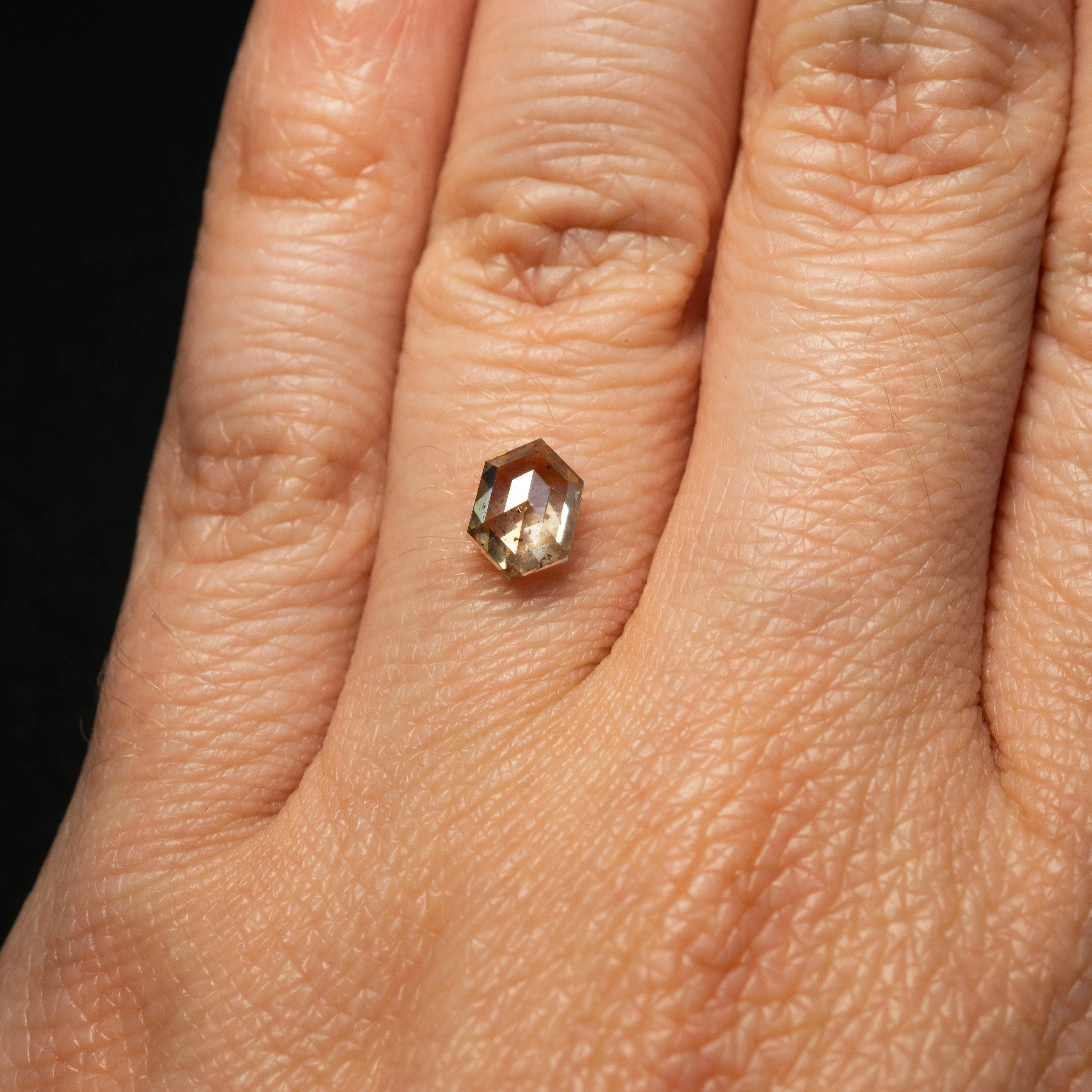 Elongated Hexagon Rose Cut Diamond | 1.02ct | Champagne