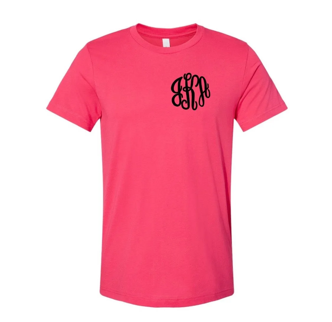 Embroidered Monogram Bella Canvas Tee-Wholesale
