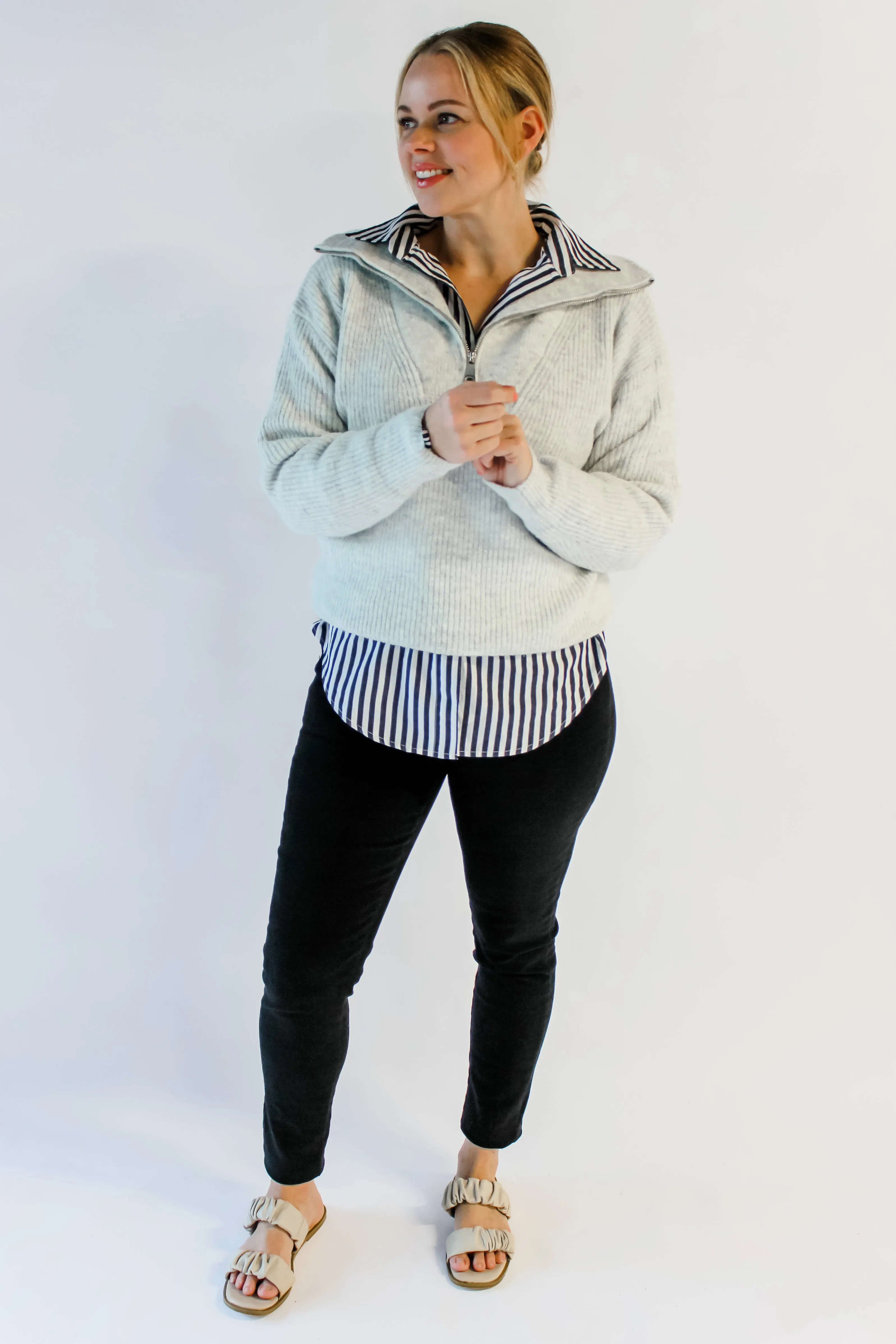 EMMELINE TOP - BLACK STRIPE