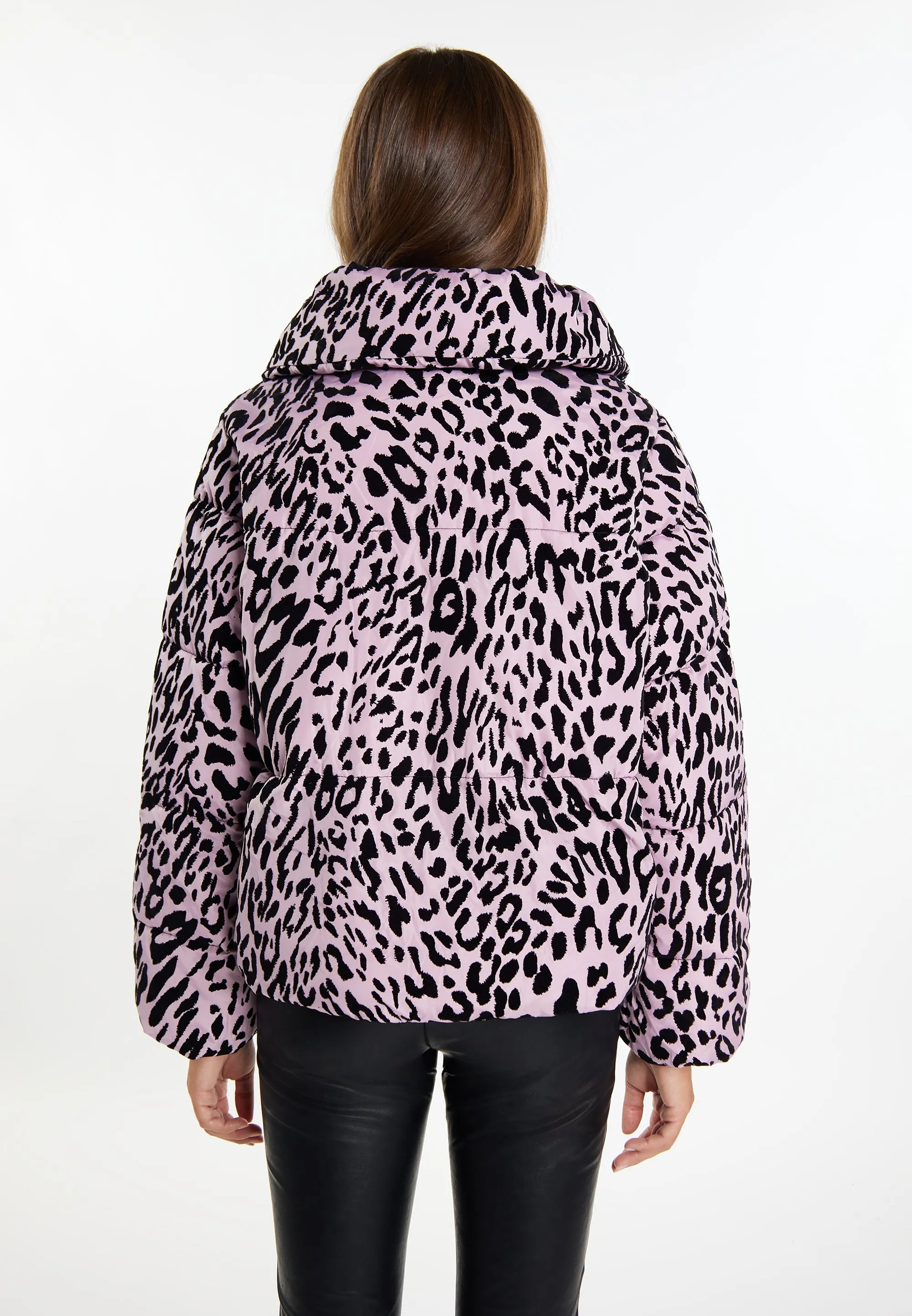 faina Women's Quilted Jacket With Leopard Print