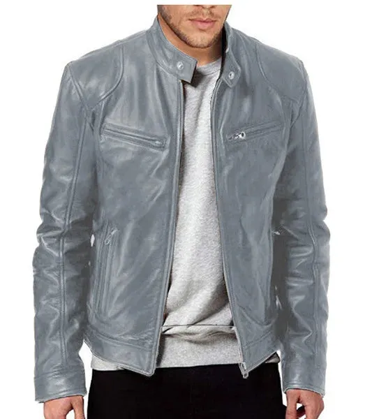 Fashion men's leather jacket