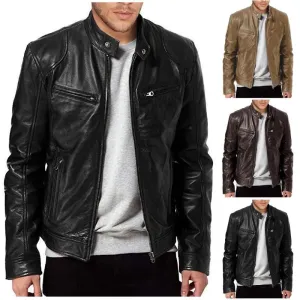 Fashion men's leather jacket