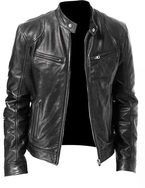 Fashion men's leather jacket