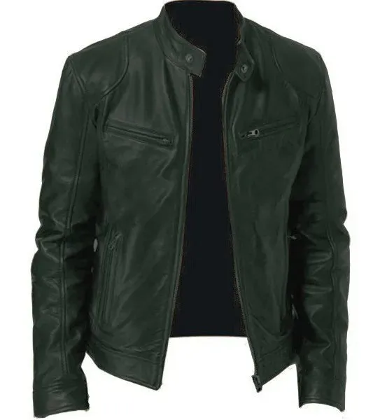 Fashion men's leather jacket