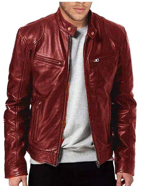 Fashion men's leather jacket