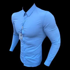Father Sons Super Slim Stretch Classic Sky Blue Long Sleeve - FS871