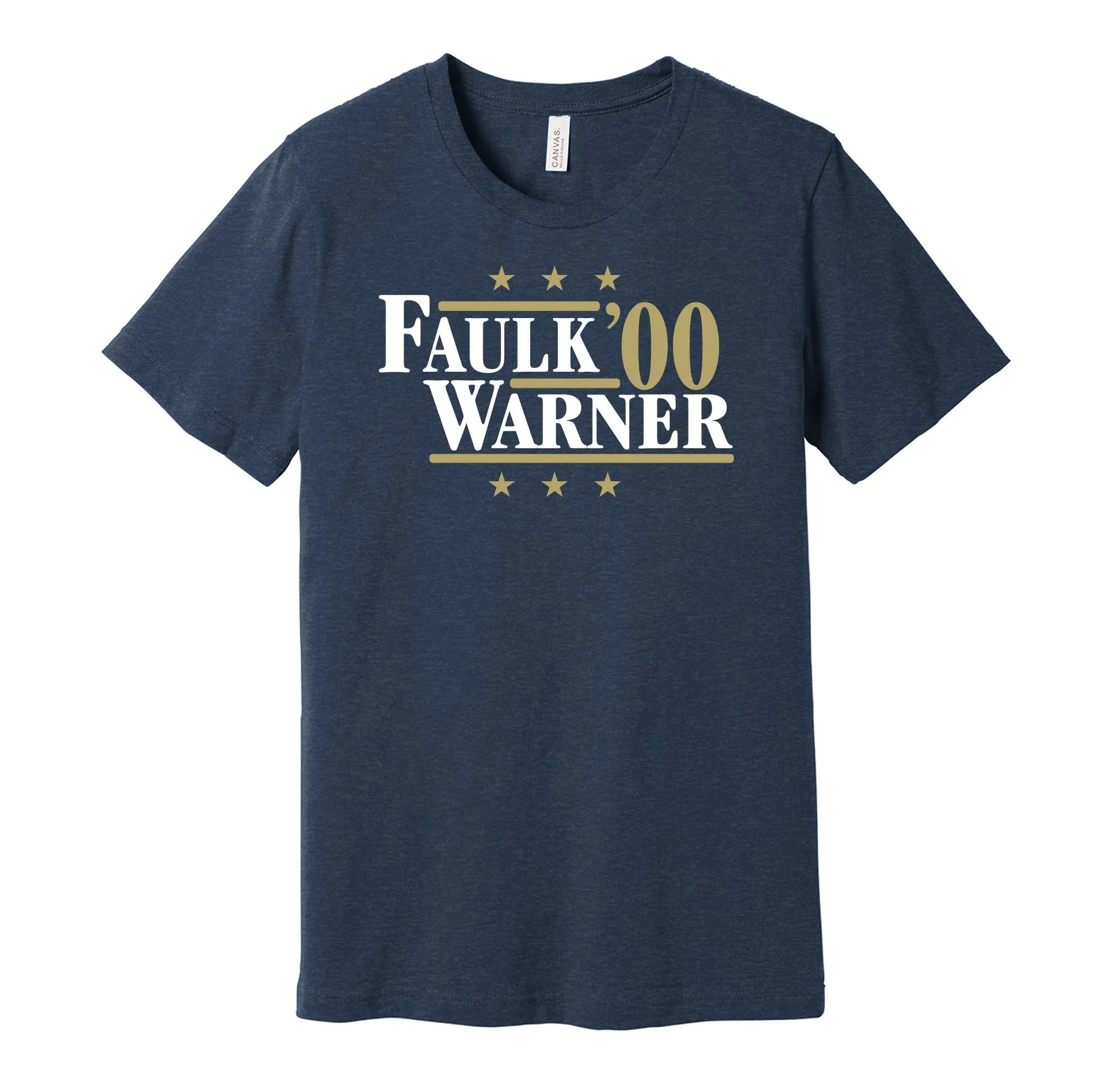 Faulk & Warner '00 - St. Louis Football Legends Political Campaign Parody T-Shirt - Hyper Than Hype Shirts