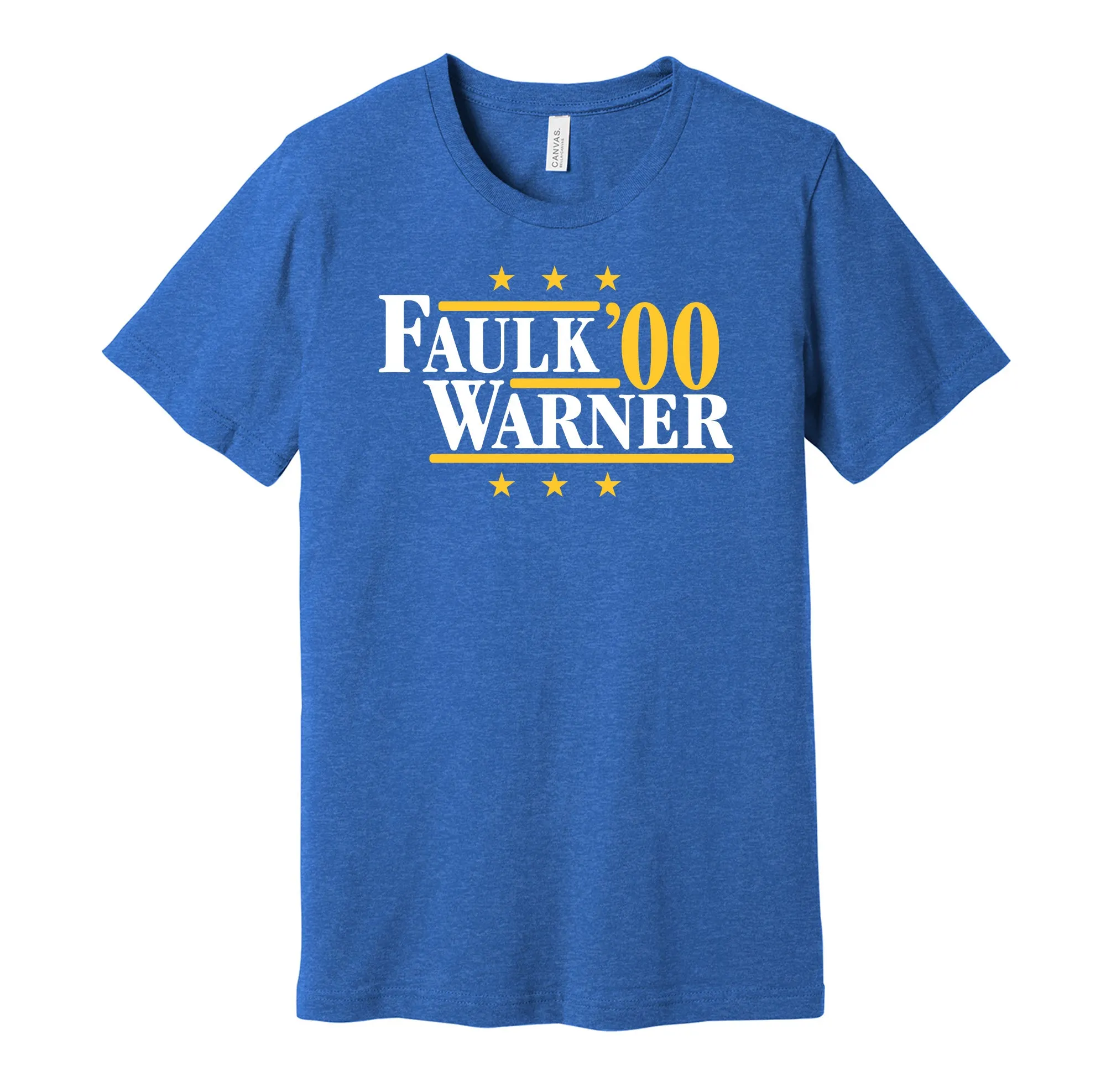 Faulk & Warner '00 - St. Louis Football Legends Political Campaign Parody T-Shirt - Hyper Than Hype Shirts