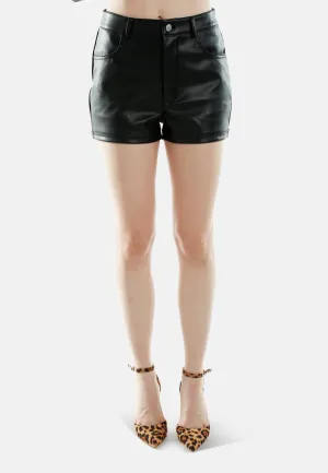 Faux Leather Shorts By RUW