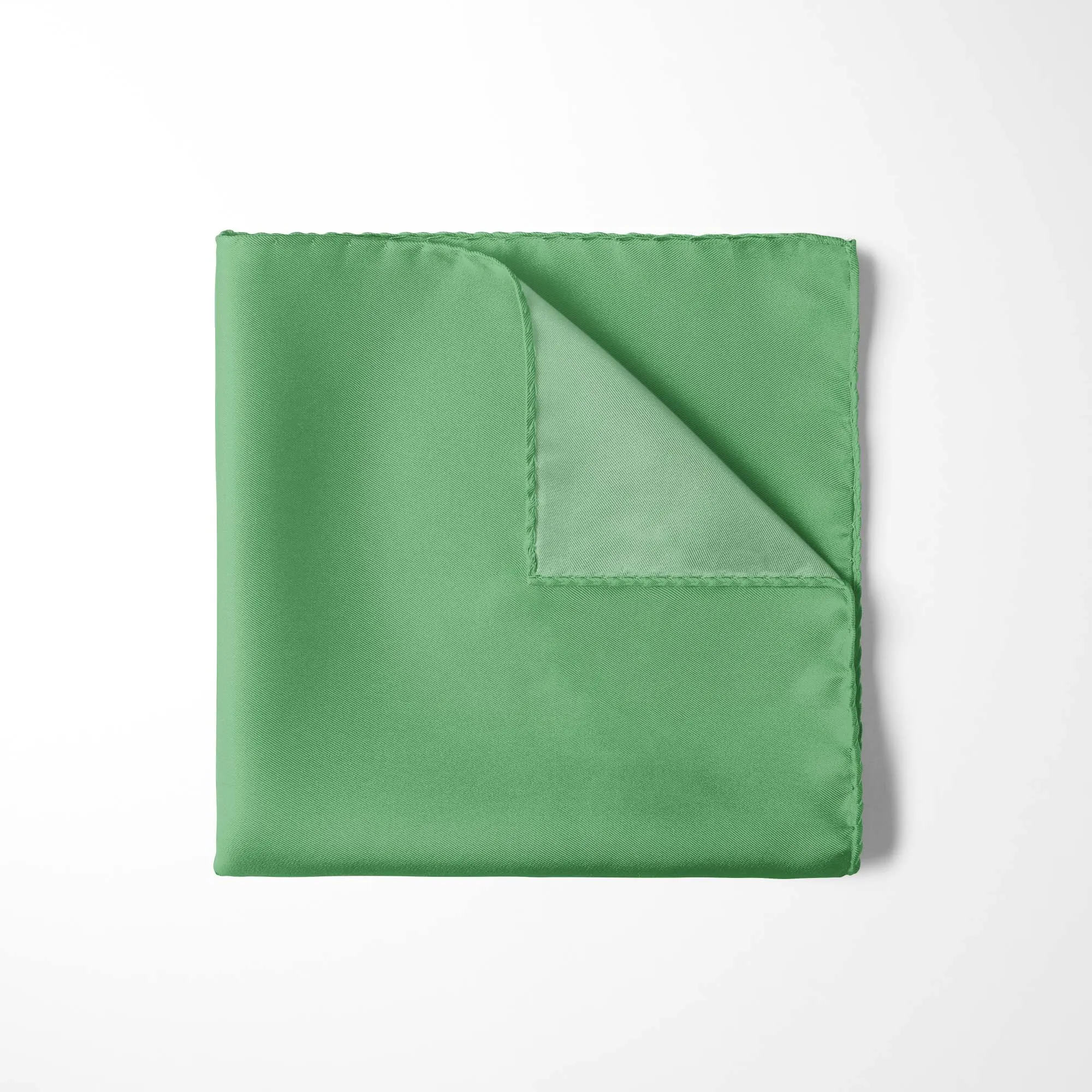 FERN GREEN SILK POCKET SQUARE