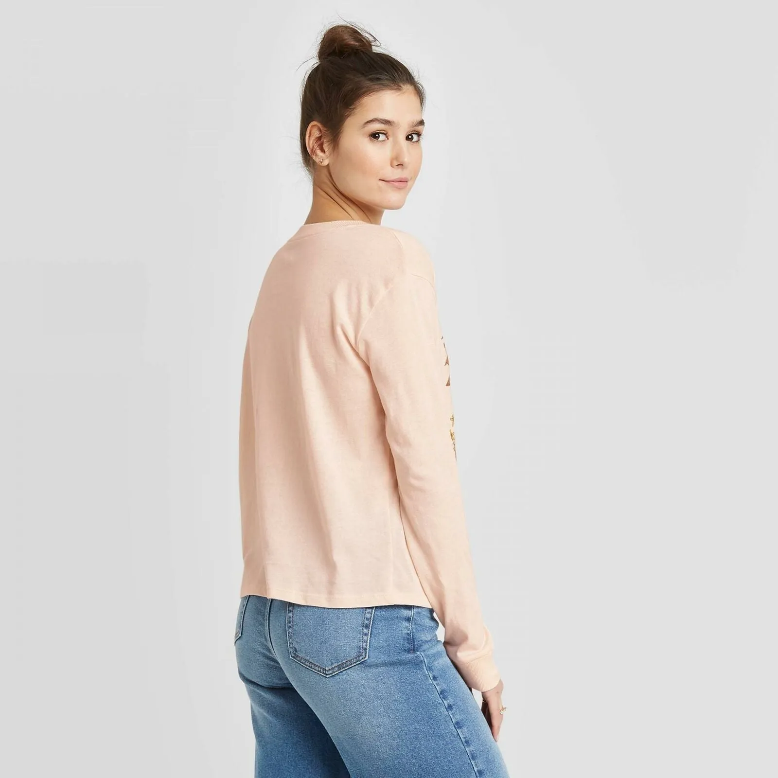 Fifth Sun Women's Botanical Floral Stem Long Sleeve Graphic T-Shirt