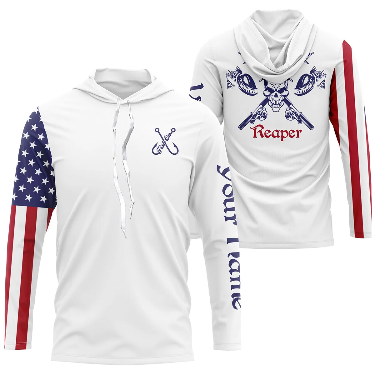 Fishing Fish reaper Custom American Flag Fishing Shirts, Patriotic Fishing gifts IPHW1812