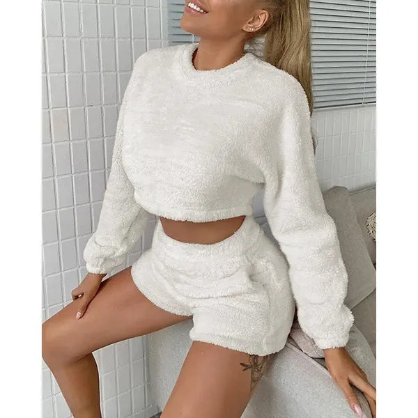 Fleece Shorts Lounge Set