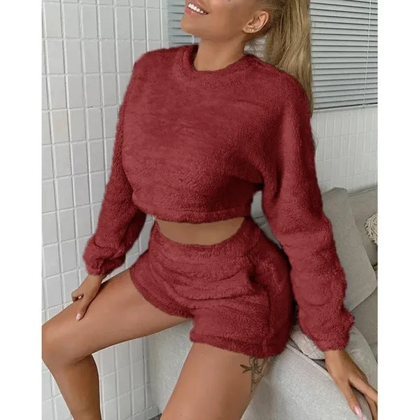 Fleece Shorts Lounge Set