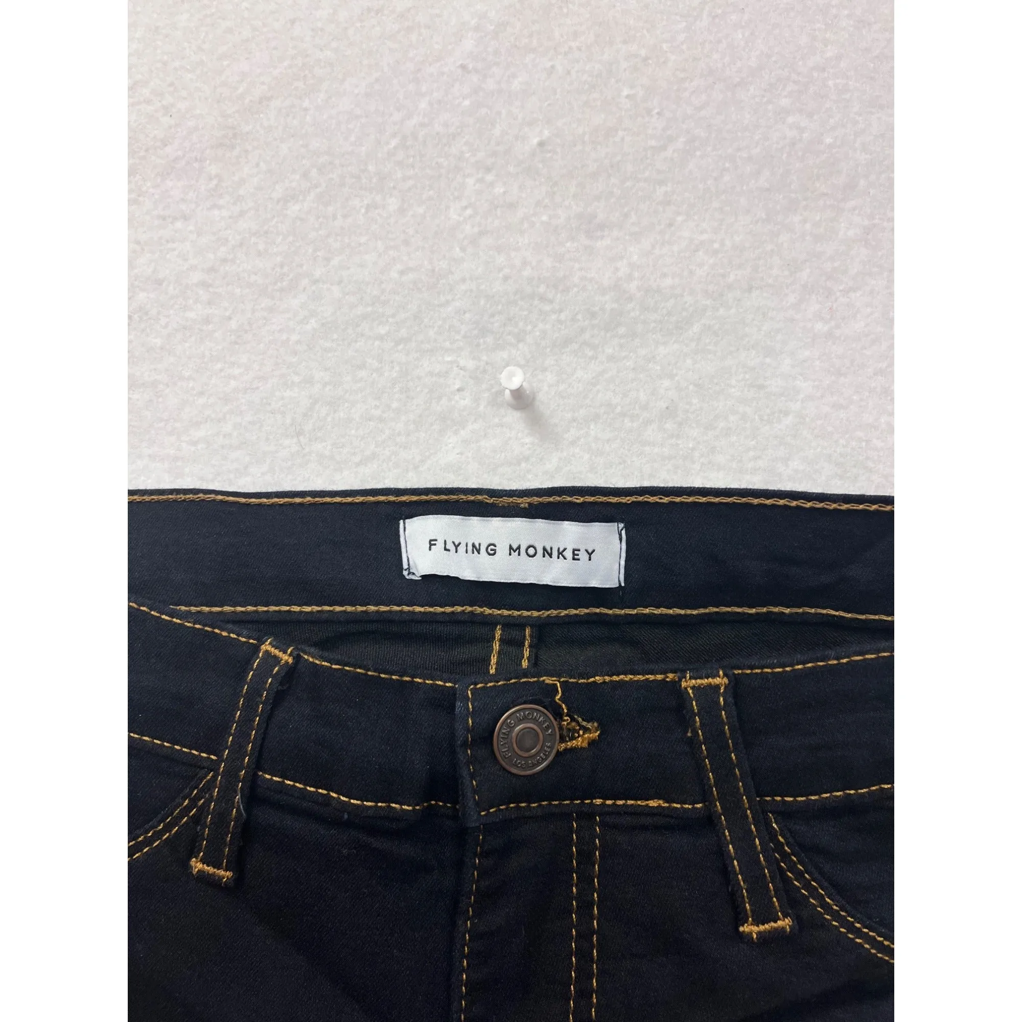 Flying Monkey Womens Skinny Jeans 29 Dark Wash Stretch Cotton Blend Denim USA Made #6886