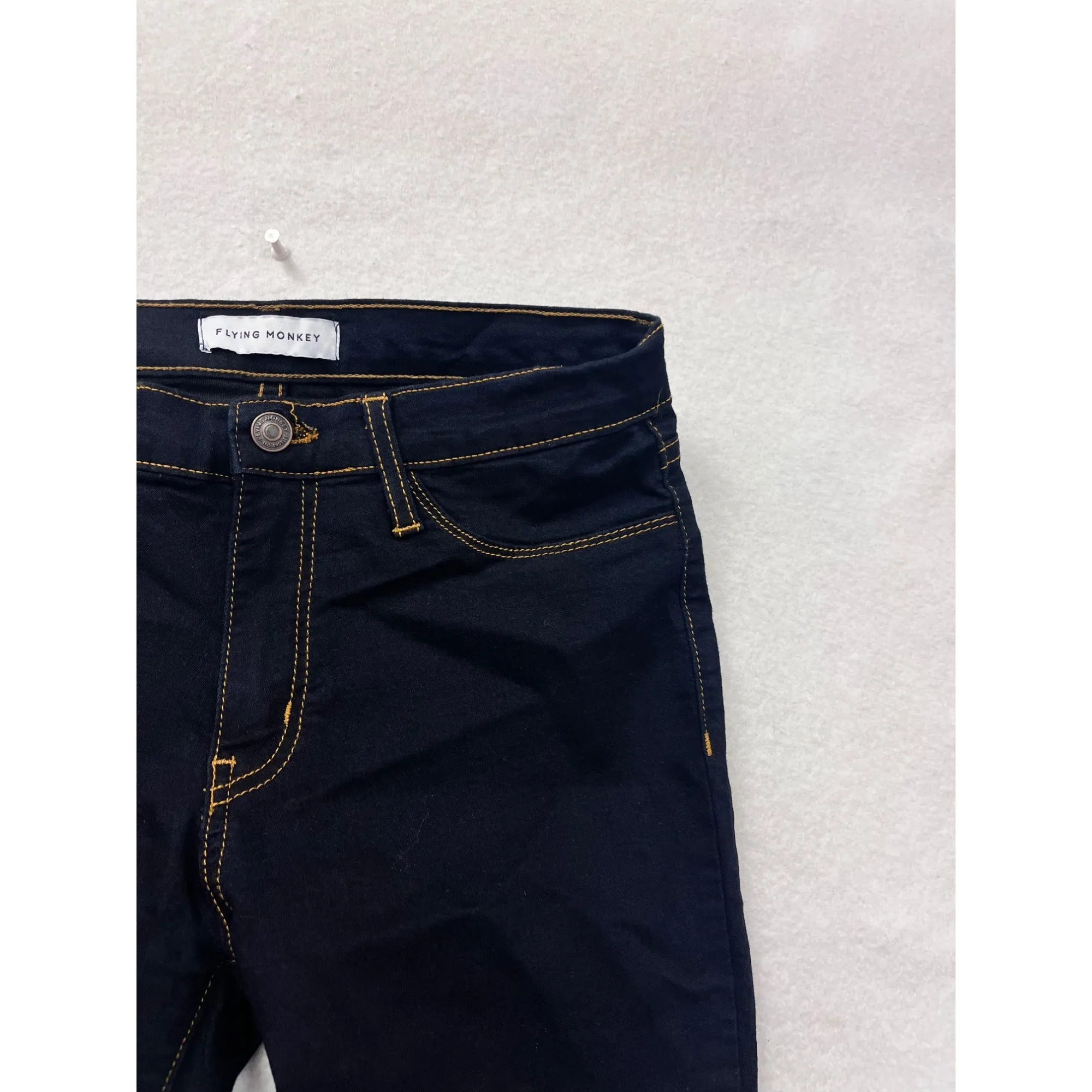 Flying Monkey Womens Skinny Jeans 29 Dark Wash Stretch Cotton Blend Denim USA Made #6886