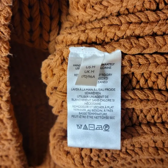 Free People My Only Sunshine Knit Sweater Fisherman Sweater Size Medium