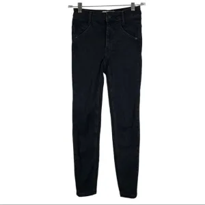 Free People Riley Seamed Skinny Jeans High Rise Washed Black 24