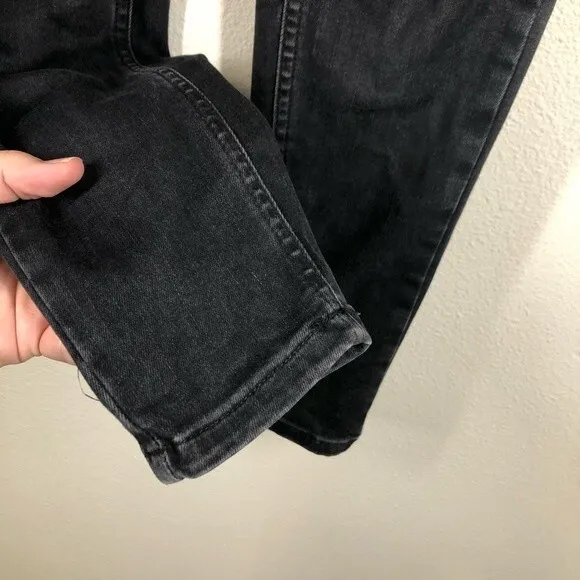 Free People Riley Seamed Skinny Jeans High Rise Washed Black 24